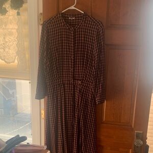 COURT & ROWE Red and Black Checkered Long Sleeve Dress